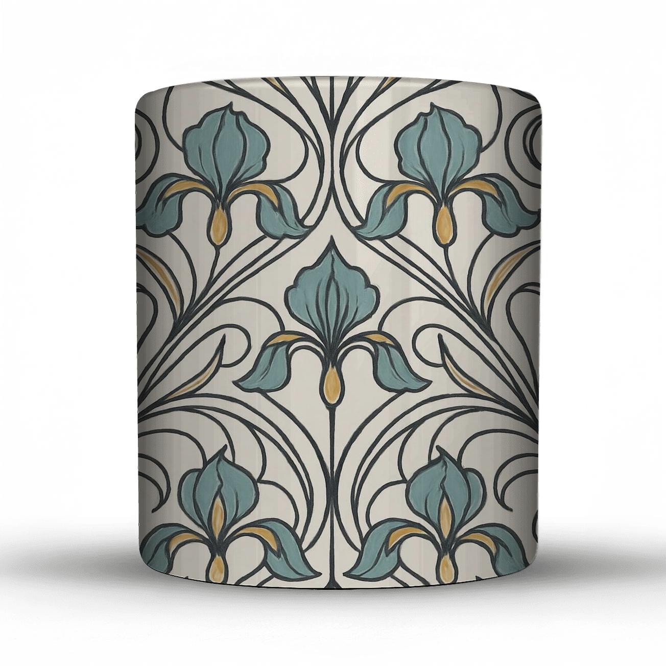Art Nouveau Whiplash Iris Lattice gift mugs for occasions