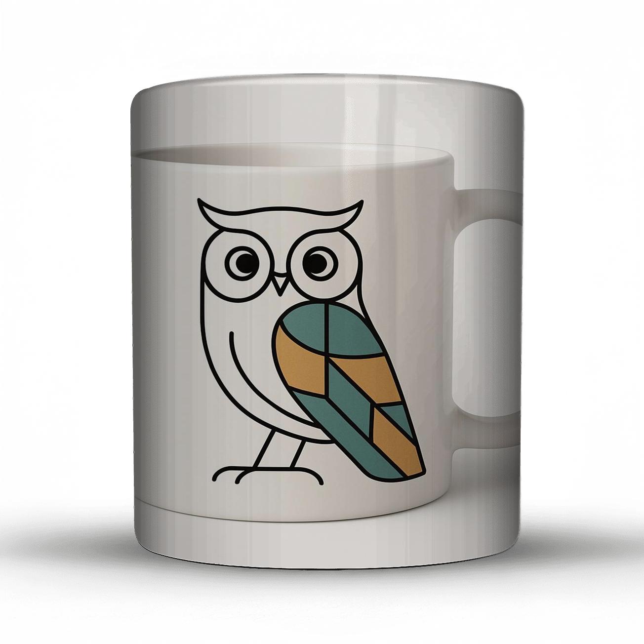 Nordic Owl Linework Totem Mug Design gift mugs for occasions