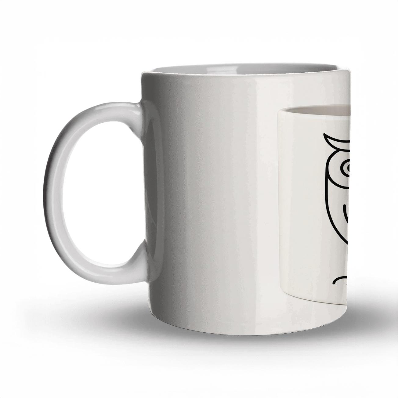 Nordic Owl Linework Totem Mug Design gift mugs for occasions