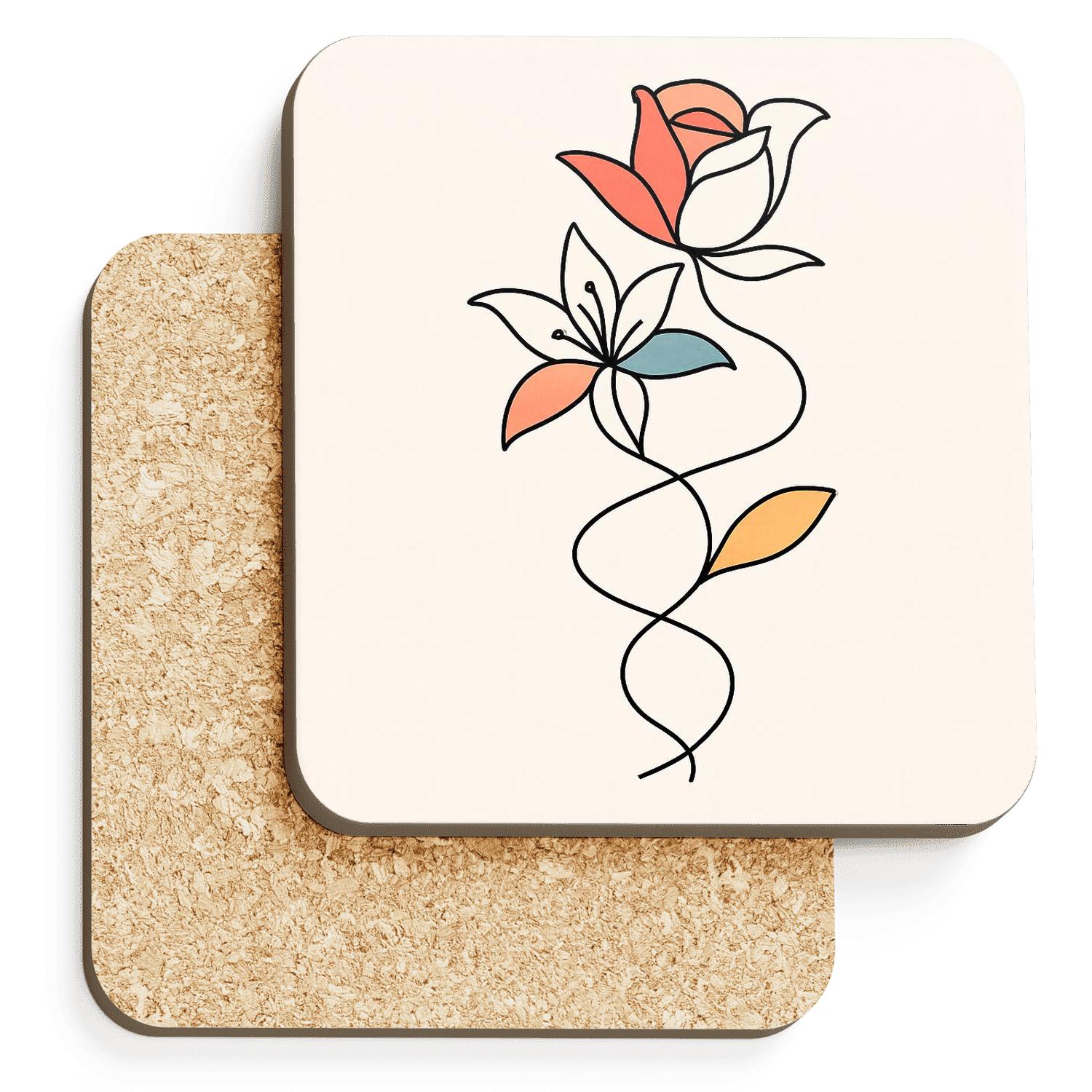 Solar Bloom Helix decorative beverage coasters
