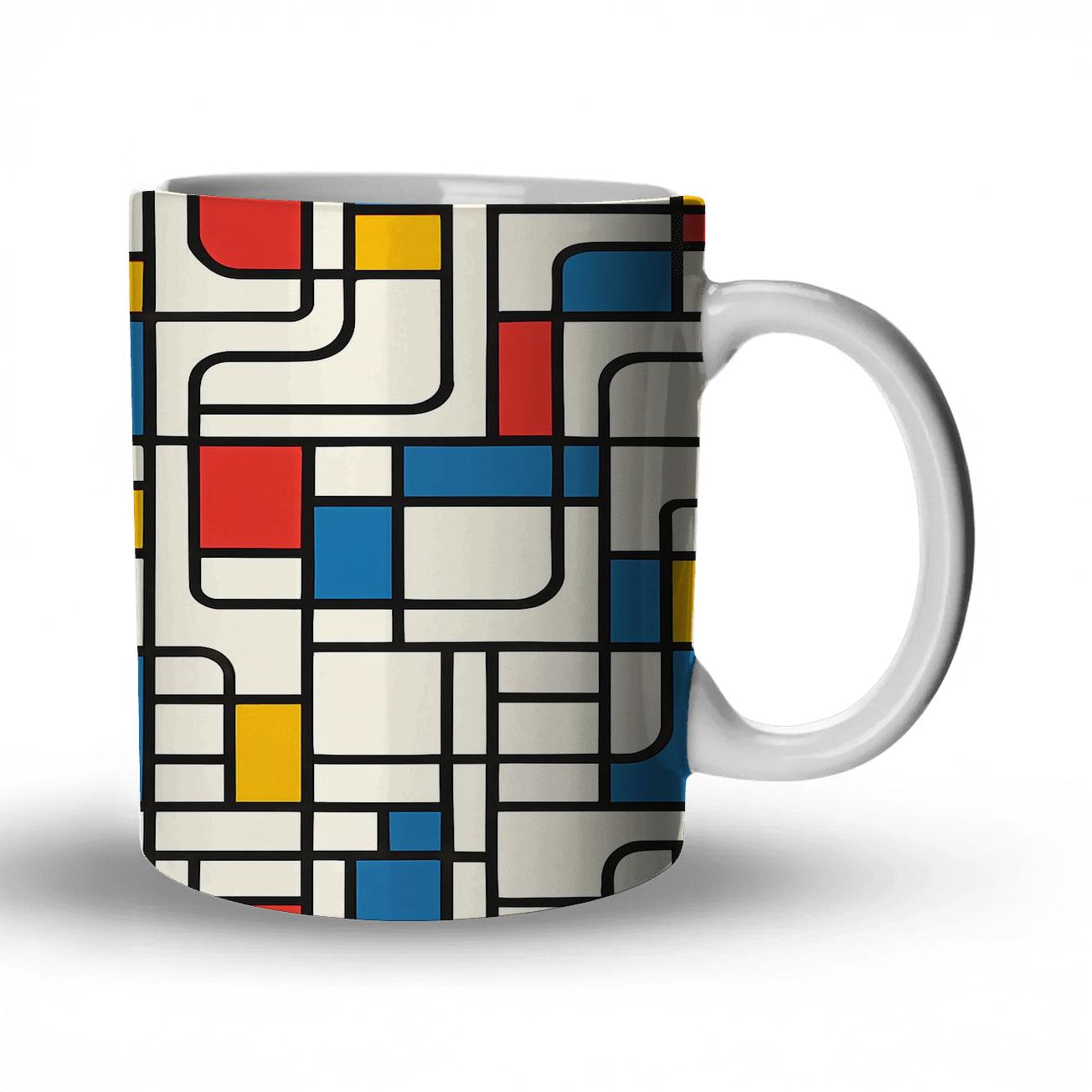 De Stijl Metro Circuit Weave premium drinkware mugs