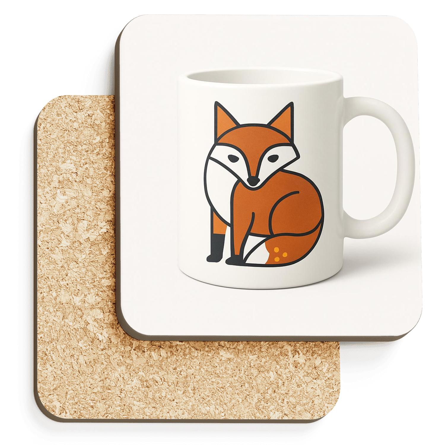 Bauhaus Fox Orbit Mug Line Art decorative beverage coasters
