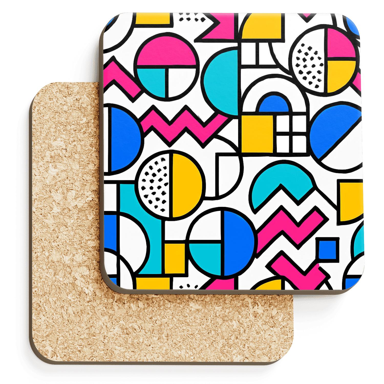 Memphis Bauhaus Constellation Weave coasters for home decor