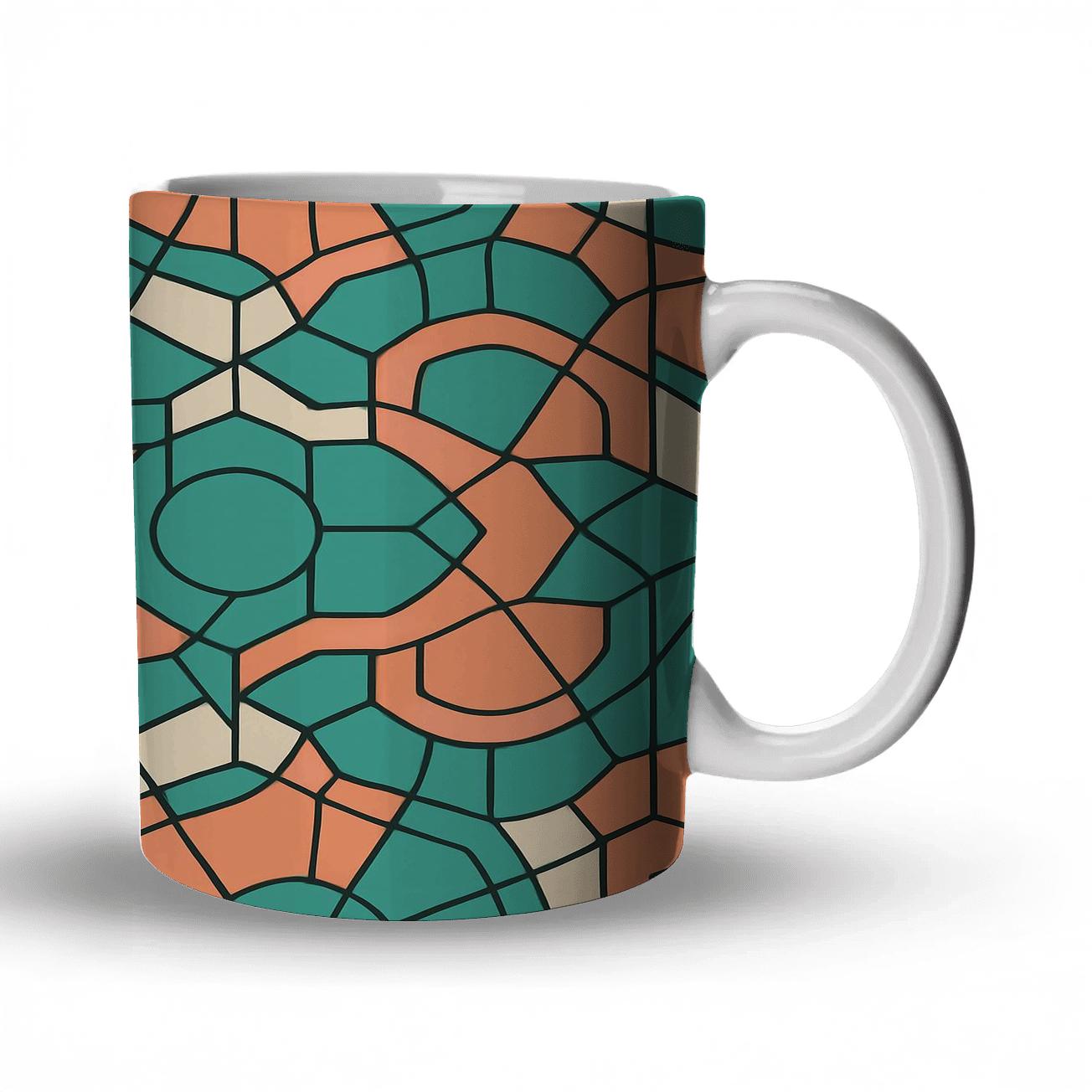 Islamic Girih Pulsar Weave ceramic coffee mugs