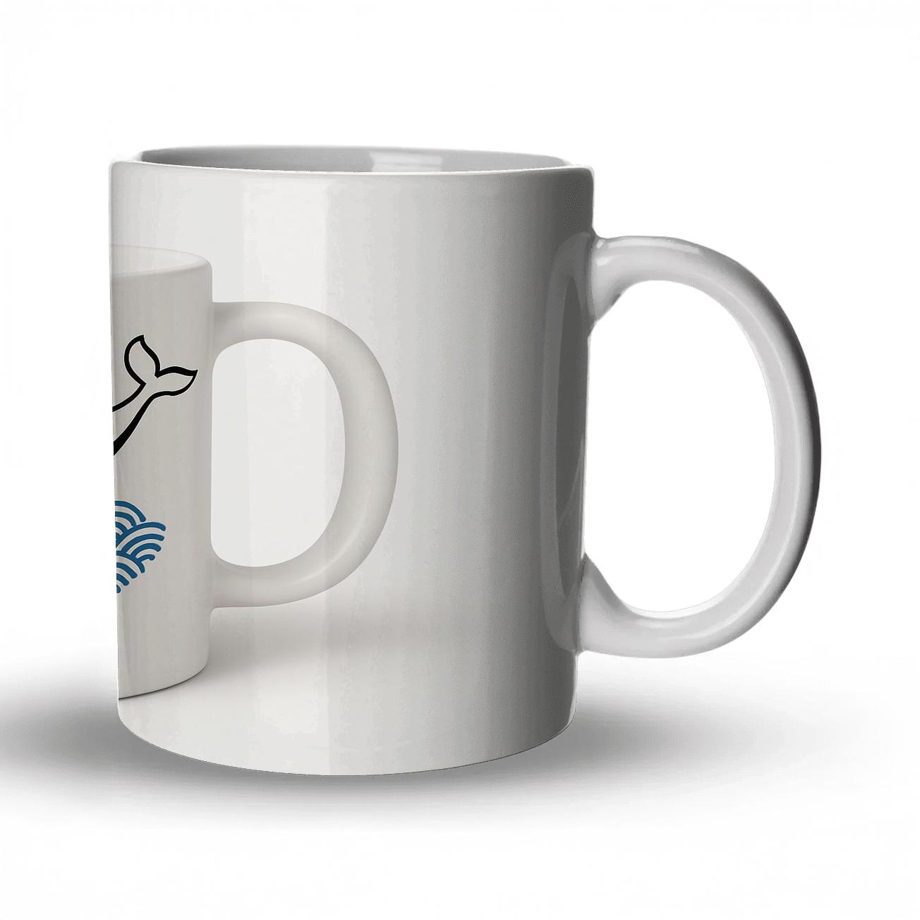 Japanese Whale Minimal Line Art Wave Pattern Mug Design ceramic coffee mugs