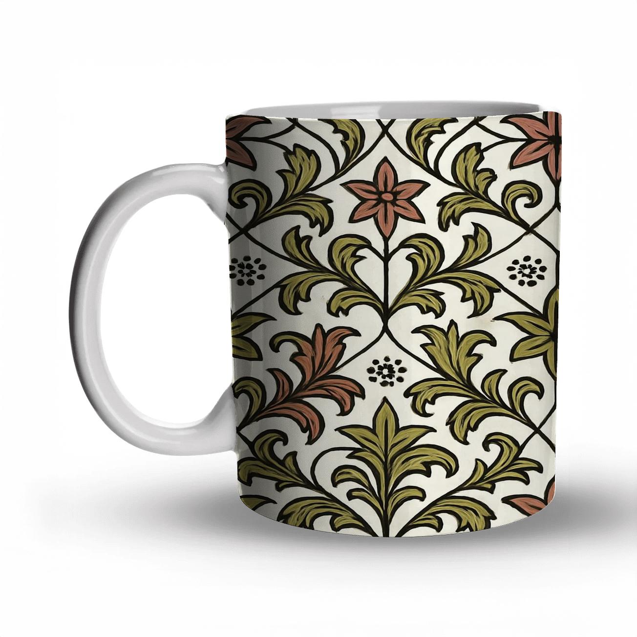 Arts And Crafts Morris Starflower Trellis ceramic coffee mugs