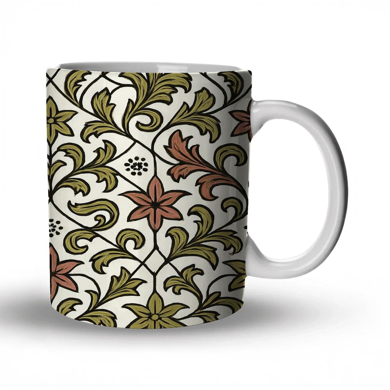 Arts And Crafts Morris Starflower Trellis ceramic coffee mugs