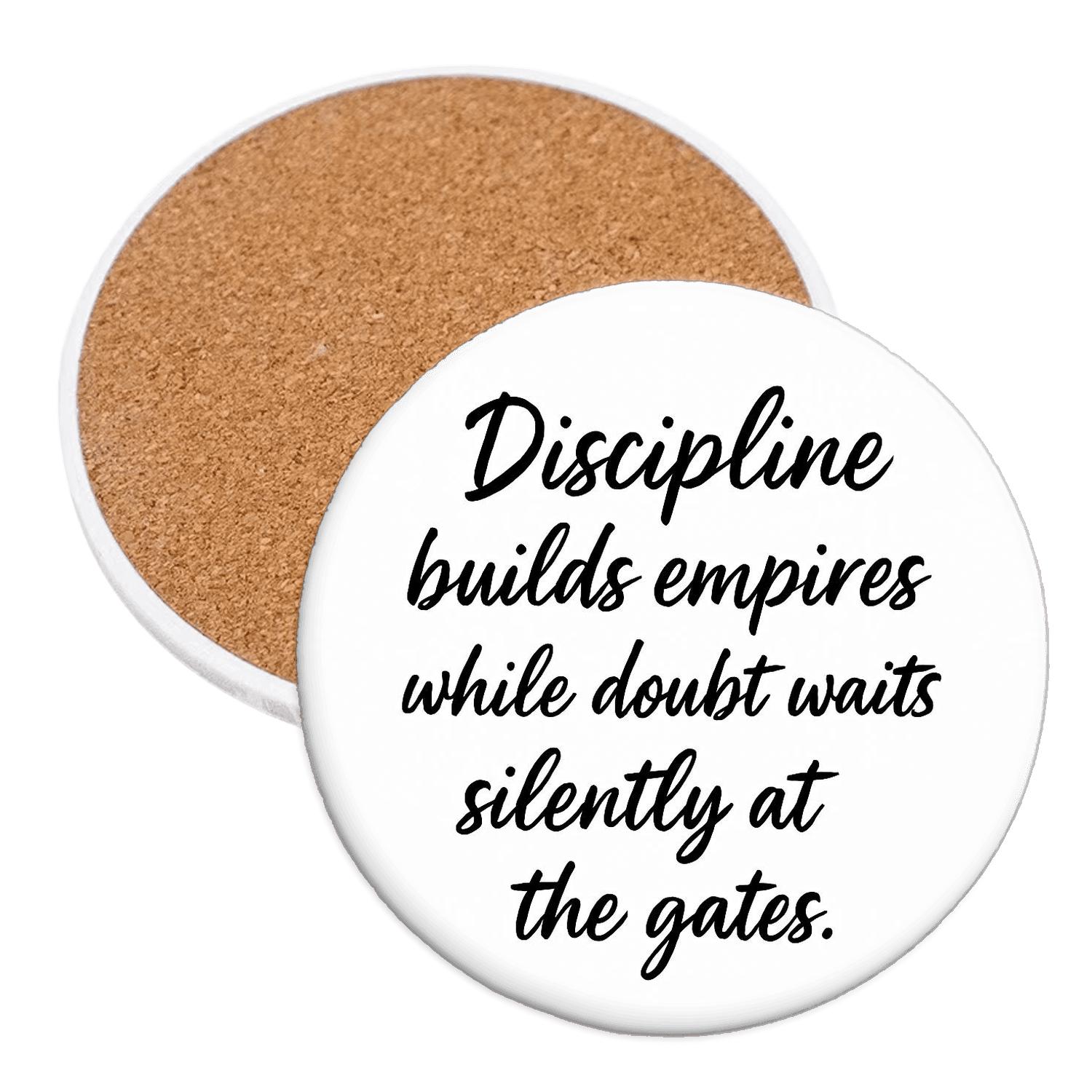 Discipline Builds Empires wooden table coasters