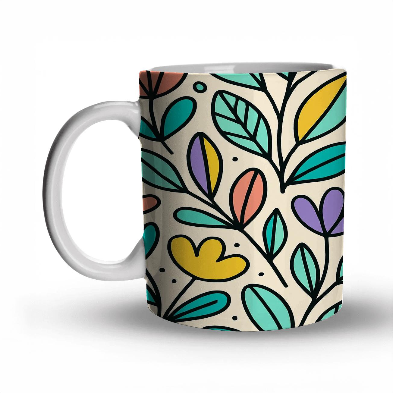 Ornamental Memphis Botanic Line Pop travel mugs with handles