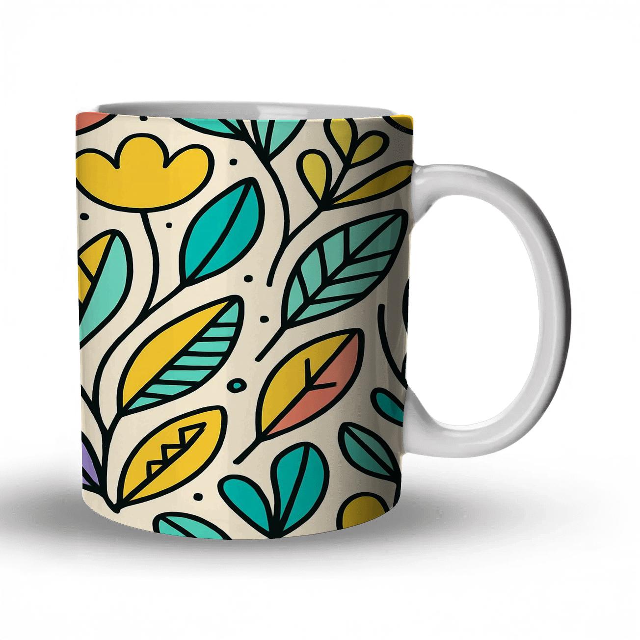 Ornamental Memphis Botanic Line Pop travel mugs with handles