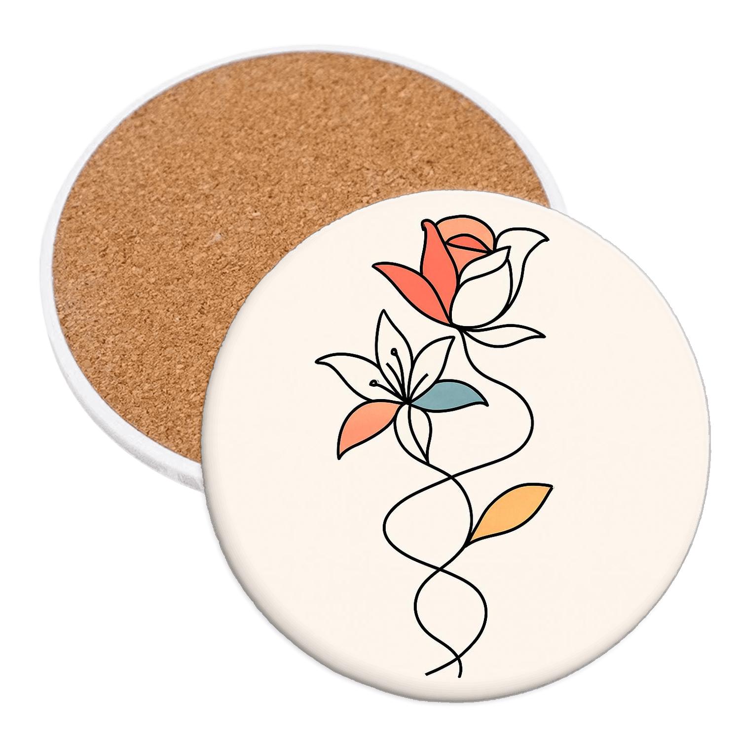 Solar Bloom Helix absorbent drink coasters