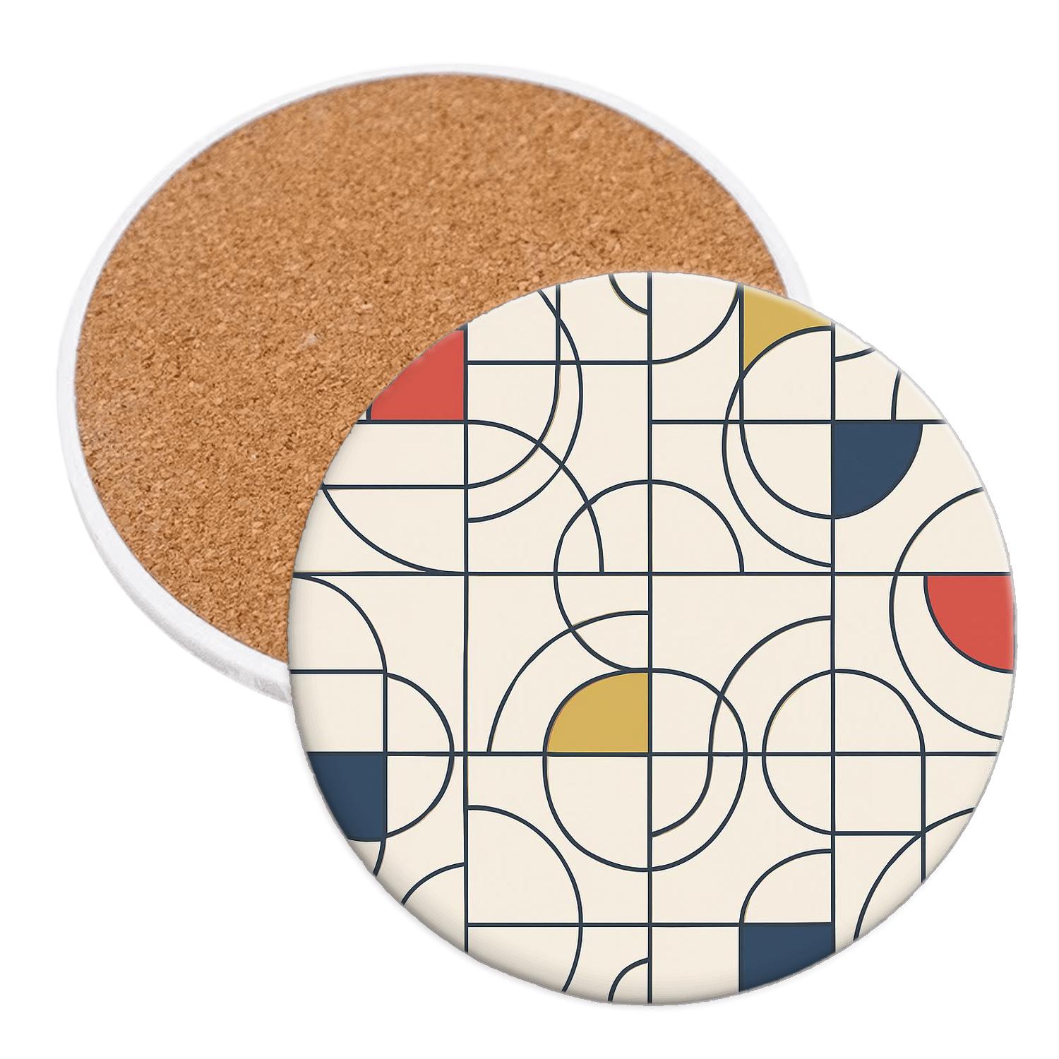 Bauhaus Modular Orbit Grid personalized drink coasters