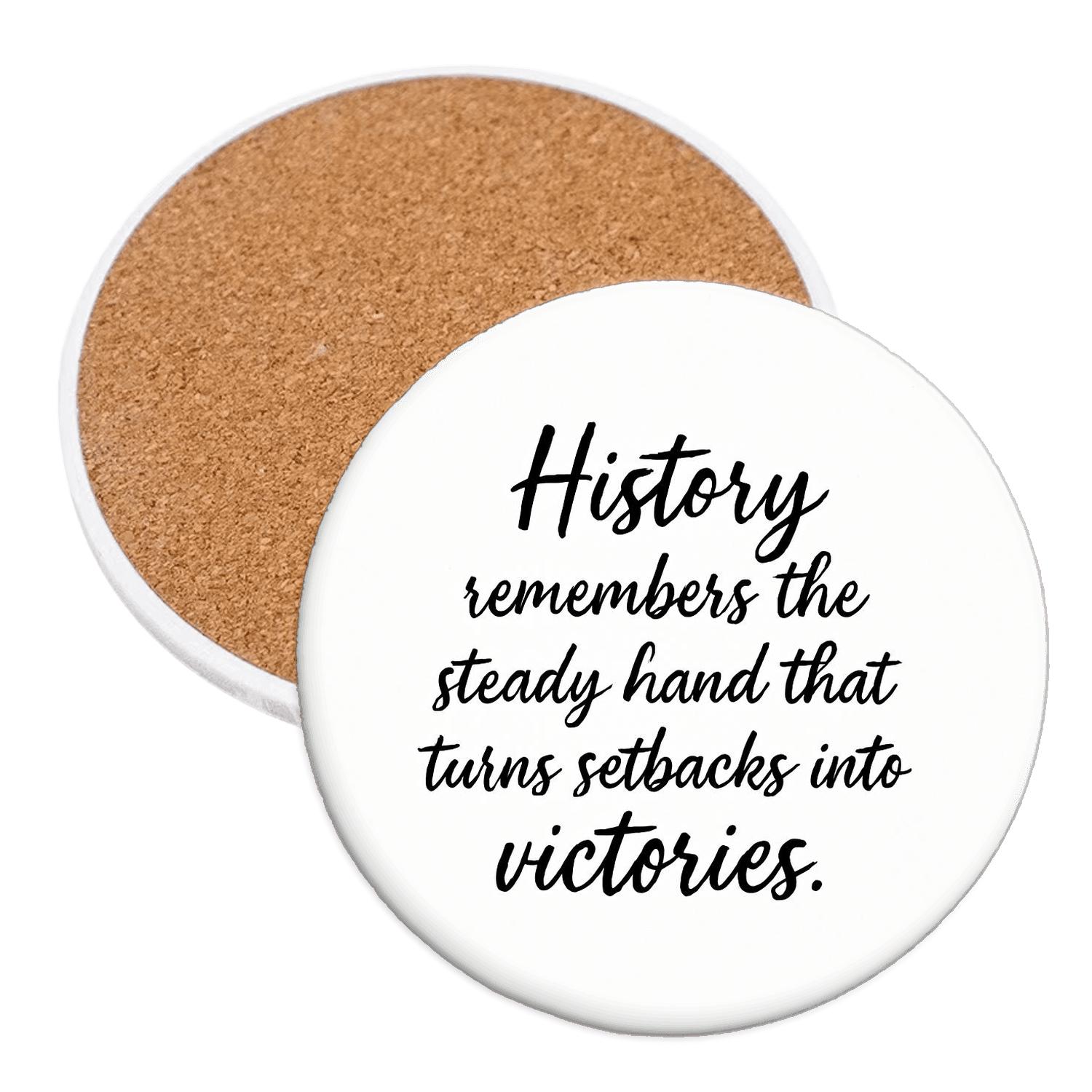 History Remembers The Steady Hand decorative beverage coasters