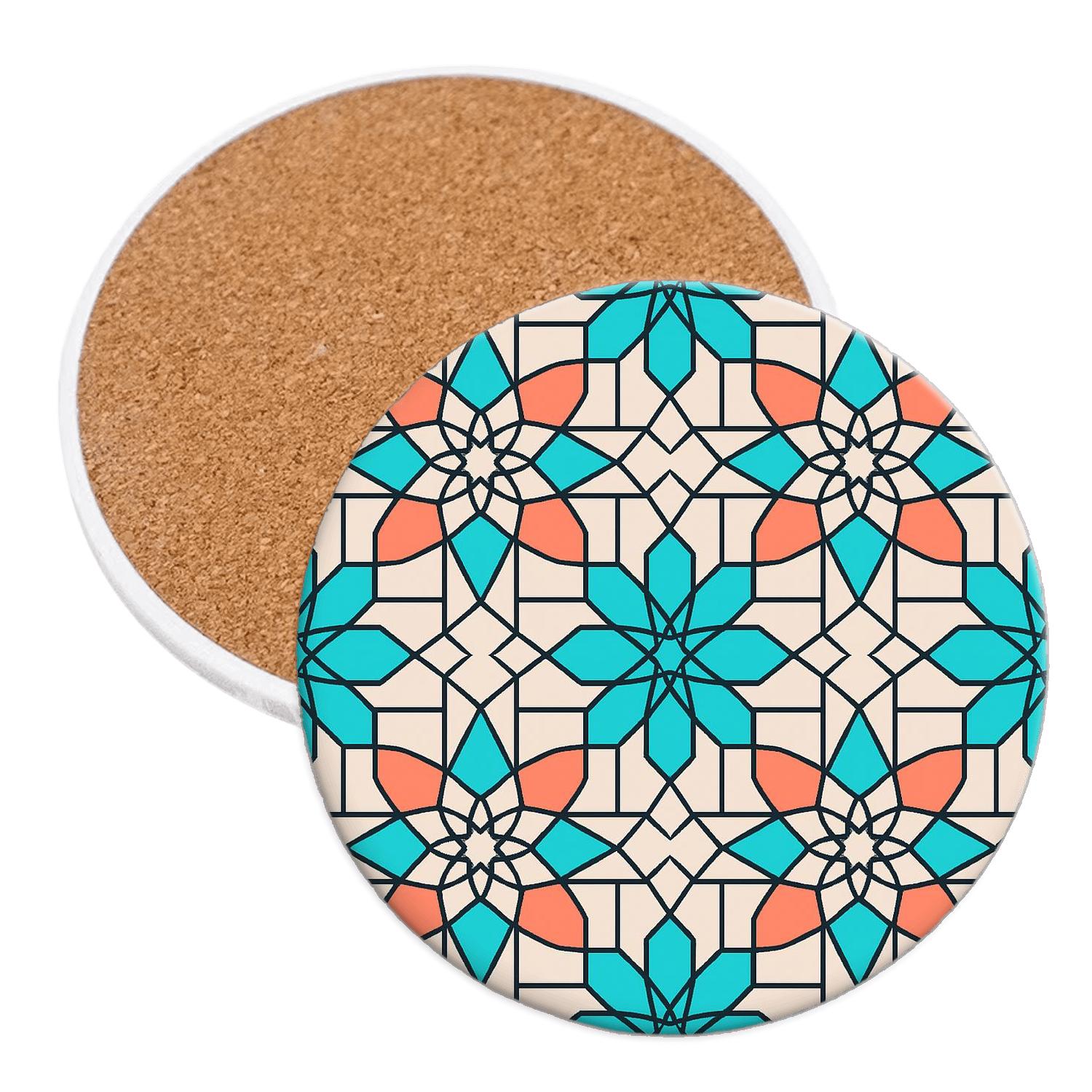 Islamic Girih Star Drift wooden table coasters