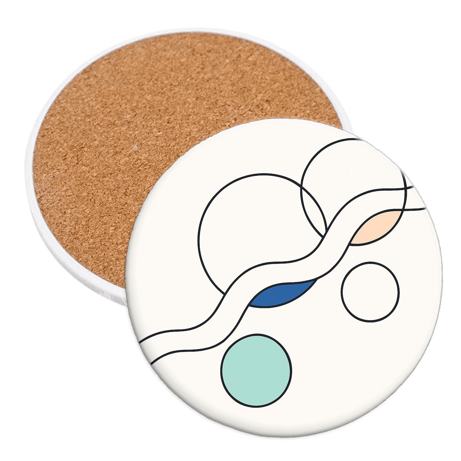 Orbital Geometry Tide cork coaster sets