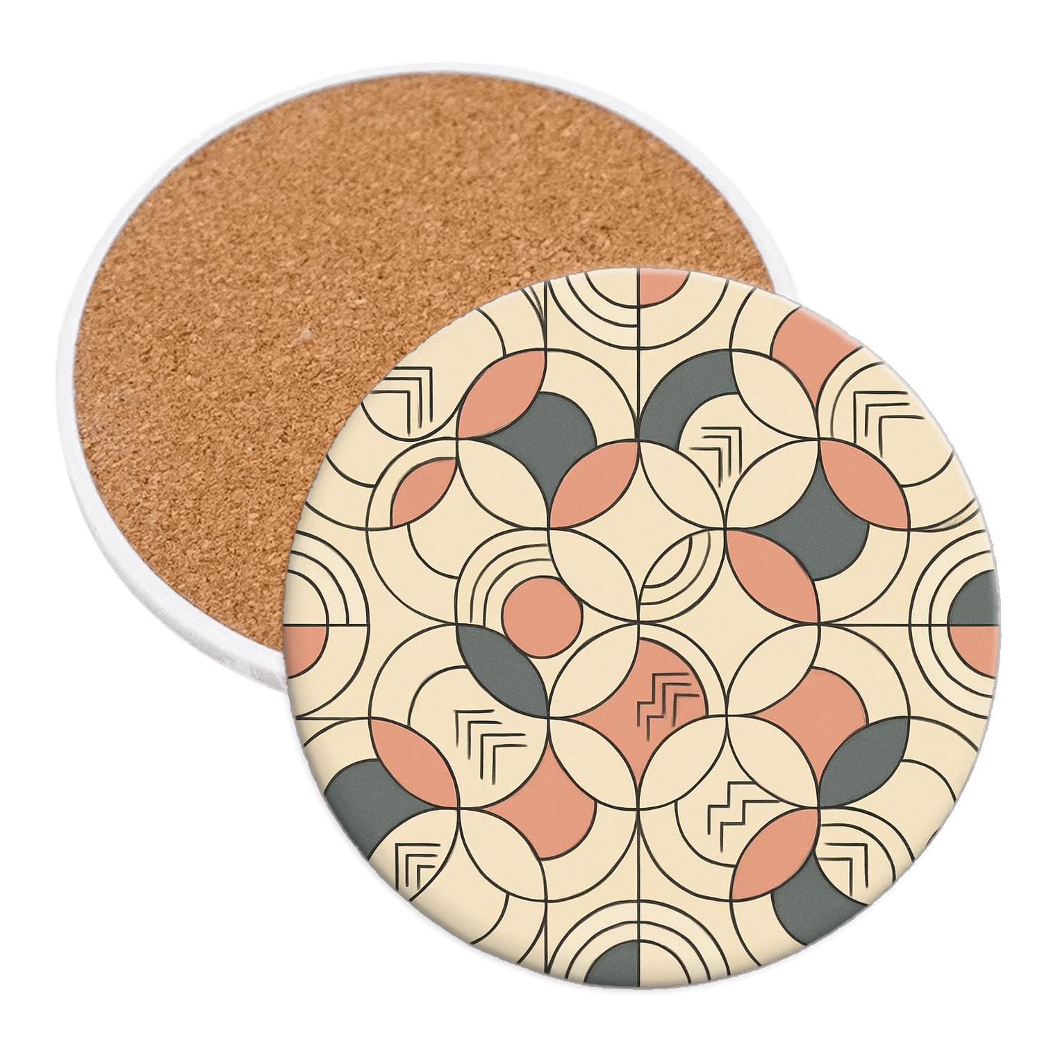 Bauhaus Comet Geometry Lace decorative beverage coasters