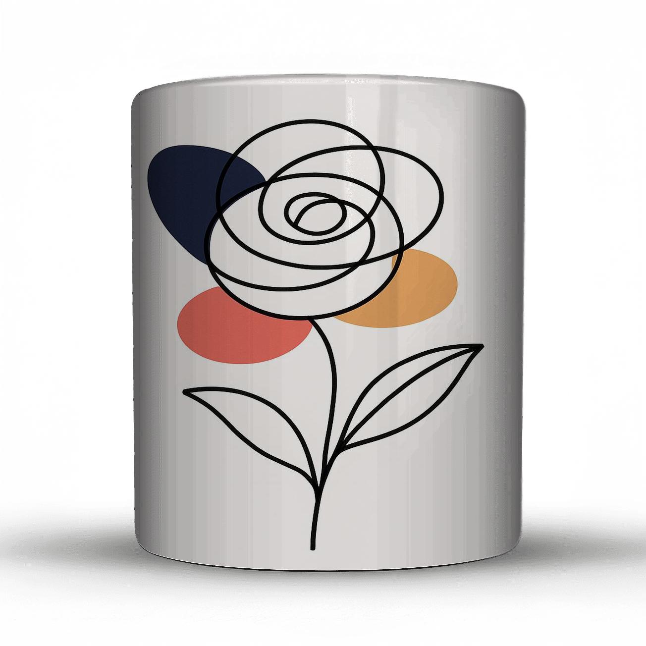 Orbit Bloom Line Art personalized mugs