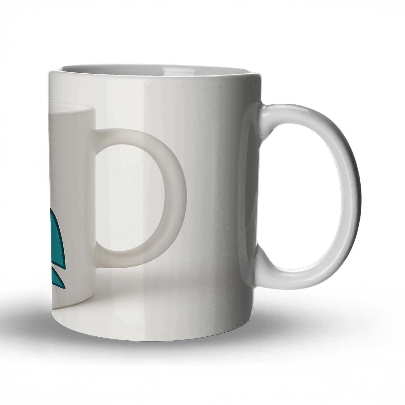 Teal Bauhaus Owl Line Art Mug Wrap novelty coffee mugs