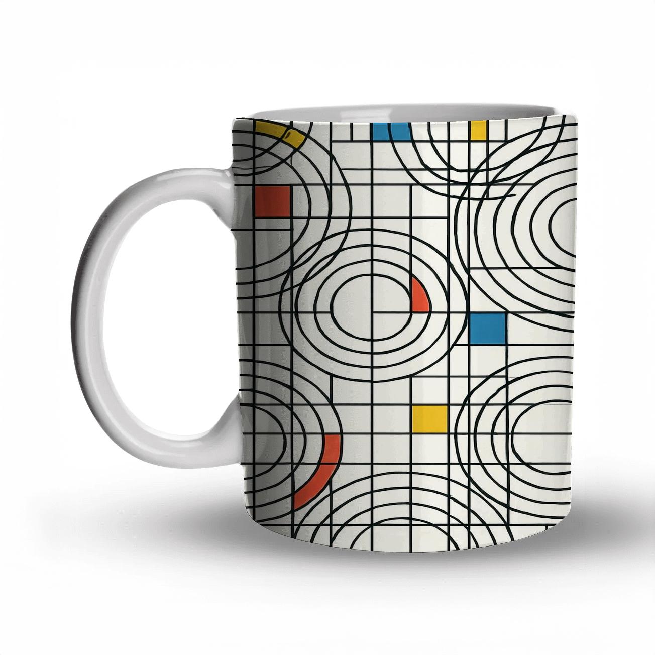 Bauhaus Concentric Grid Interference insulated thermal mugs