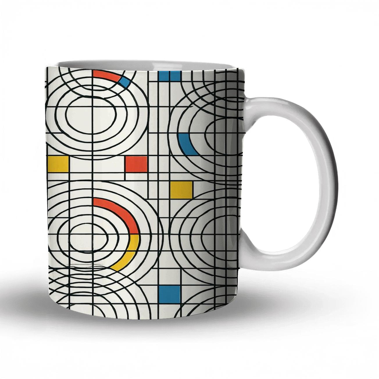 Bauhaus Concentric Grid Interference insulated thermal mugs