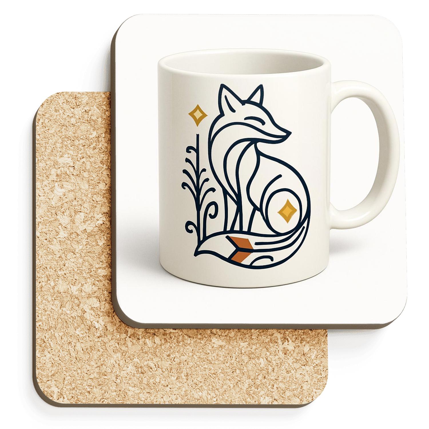 Art Deco Fox Ornament Wrap absorbent drink coasters