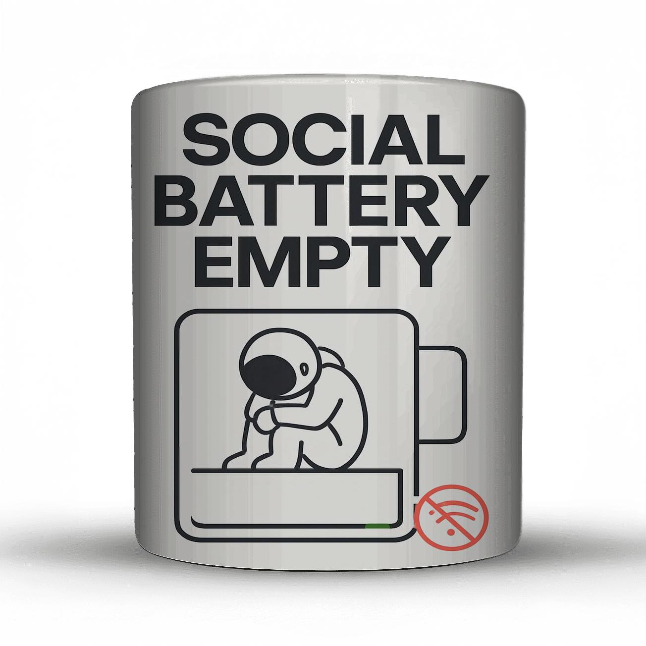 Social Battery In Deep Space travel mugs with handles