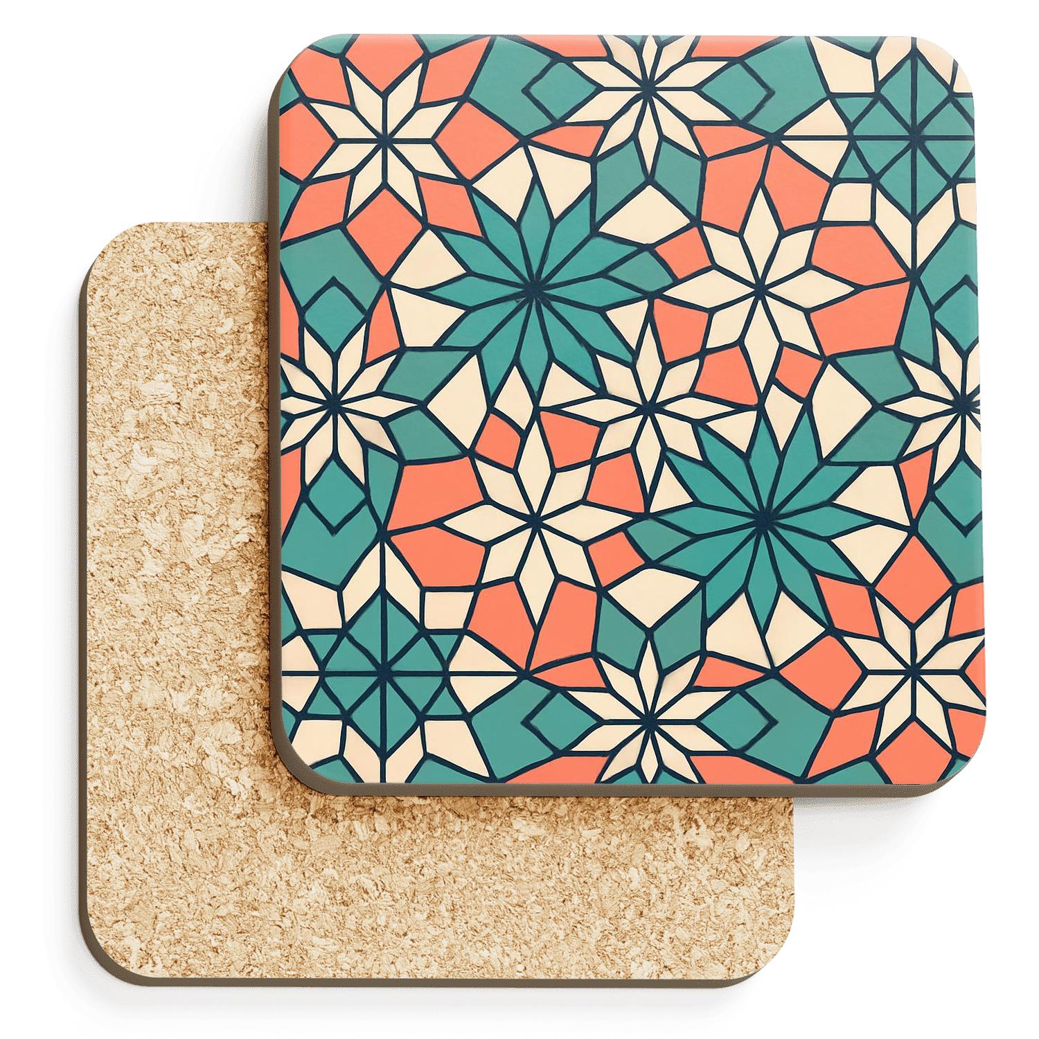 Alhambra Quasicrystal Star Tessellation decorative beverage coasters