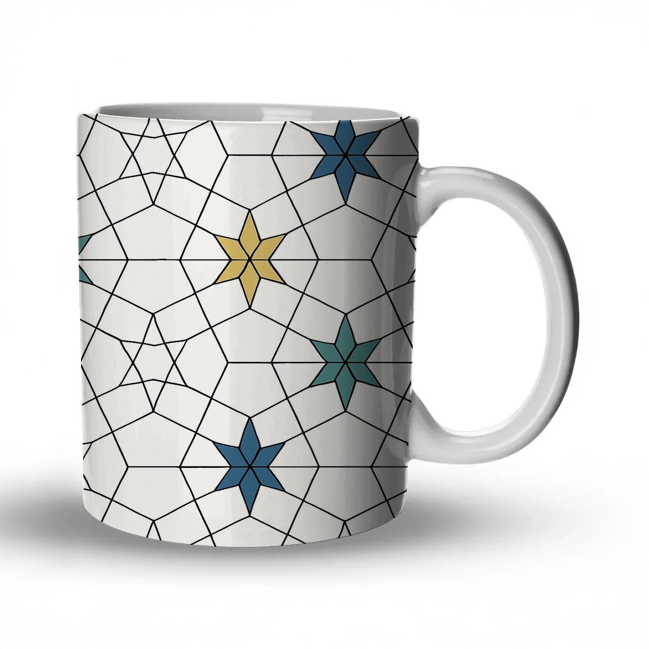 Alhambra Decagon Weave Minimal personalized mugs