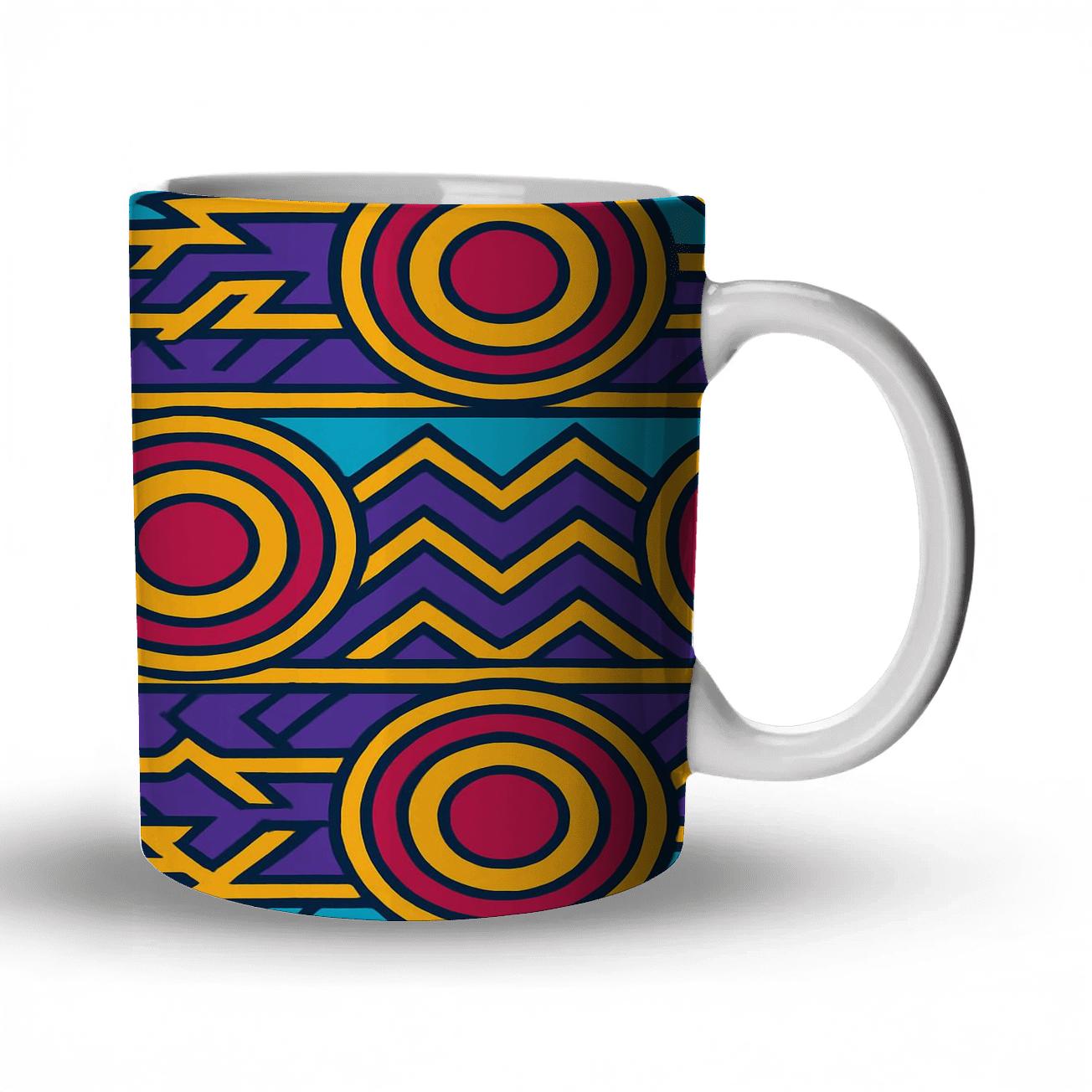 Orphic Solar Kente Waves premium drinkware mugs