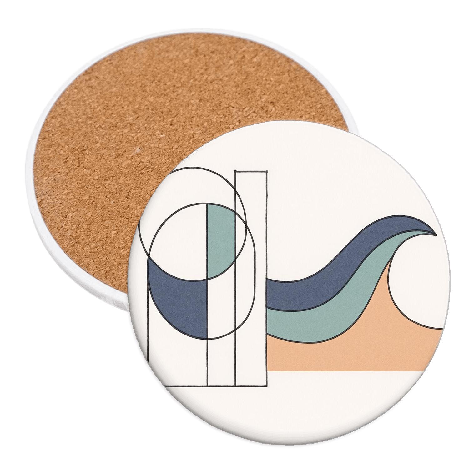 Tidal Geometry Organic Wave Form decorative beverage coasters