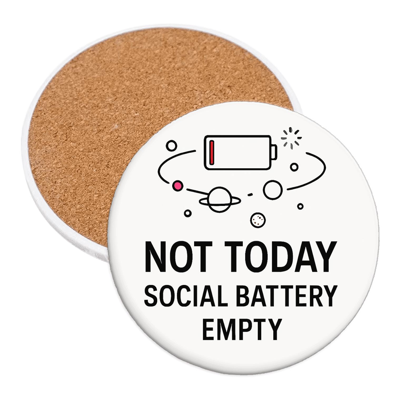 Low Battery Social Galaxy absorbent drink coasters
