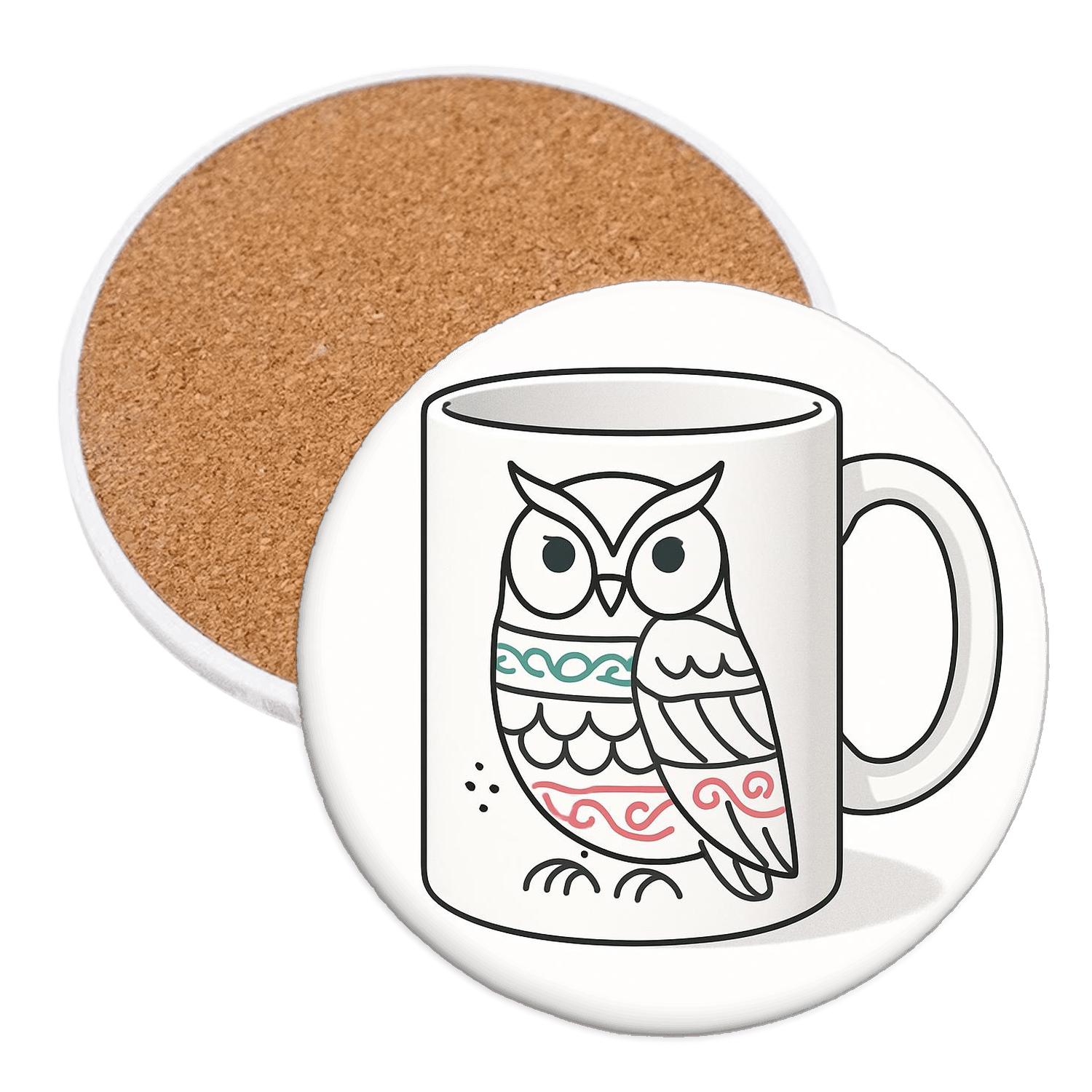 Ainu Inspired Owl Line Motif Wrap stone coaster collections