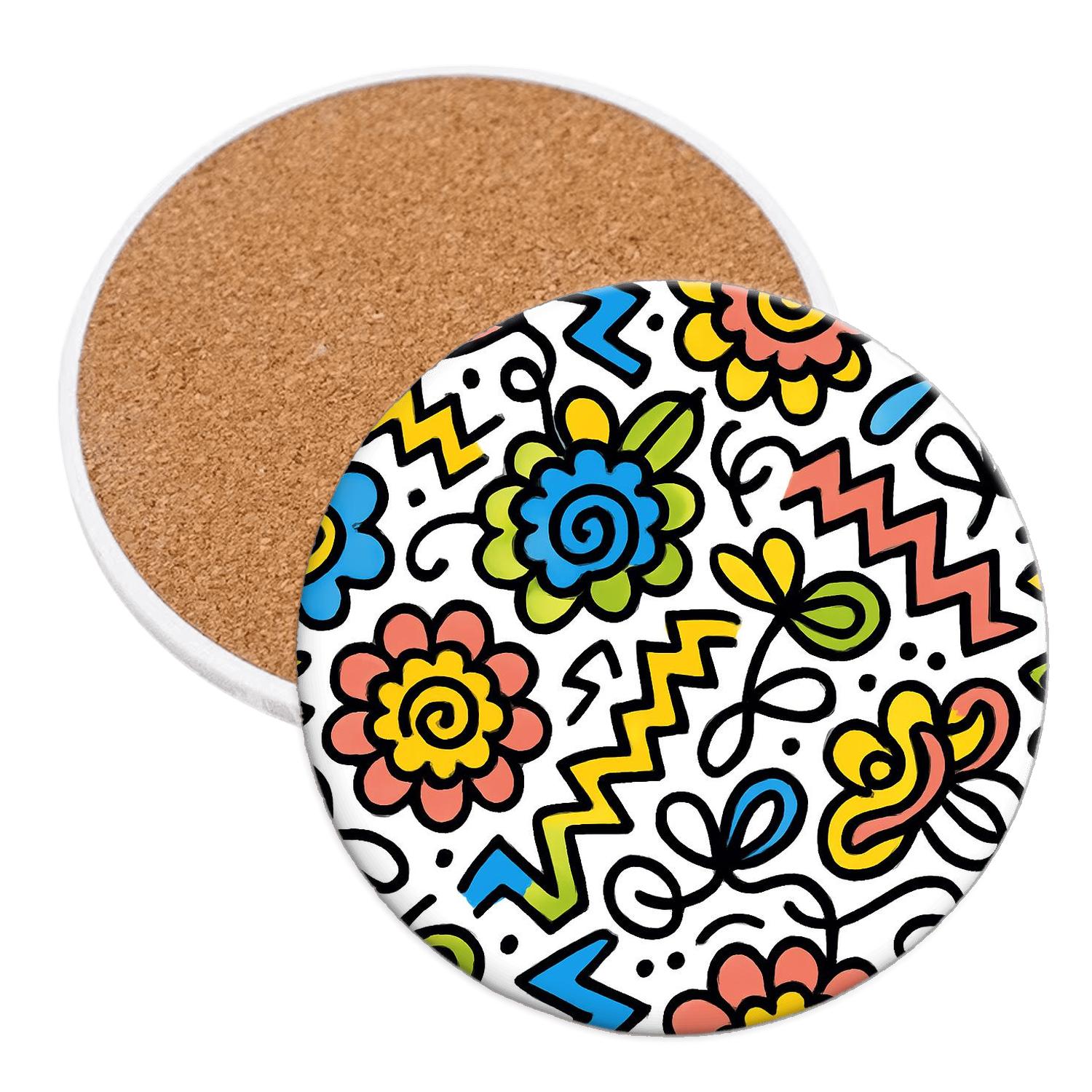 Memphis Supernova Filigree Lines custom engraved coasters