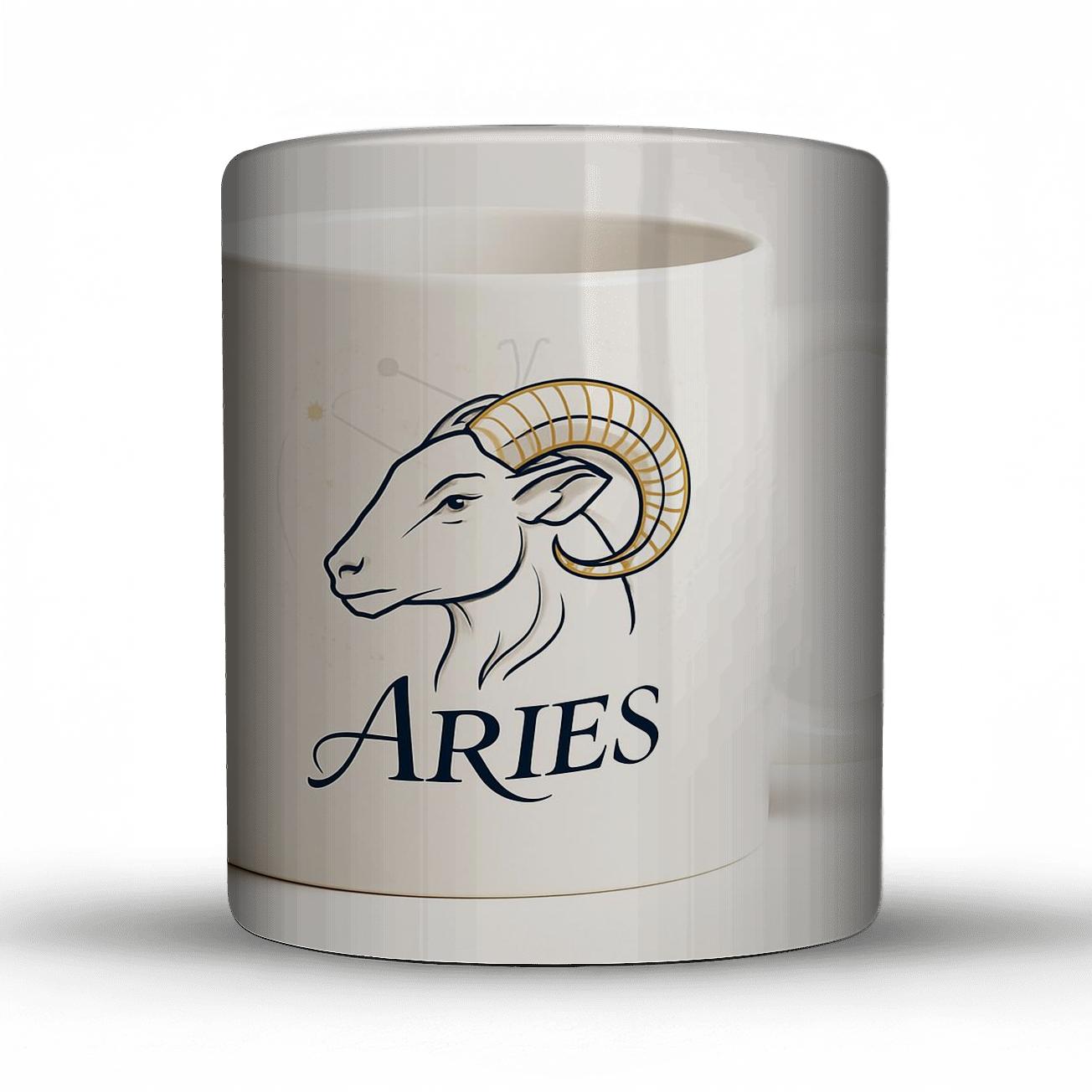 Aries Celestial Ram Minimal Line Art novelty coffee mugs