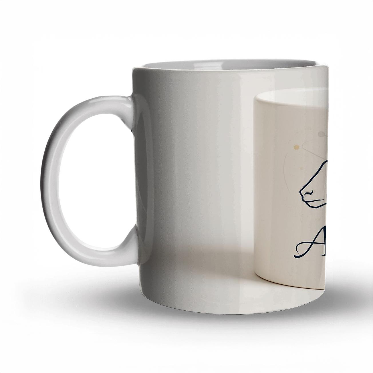 Aries Celestial Ram Minimal Line Art novelty coffee mugs