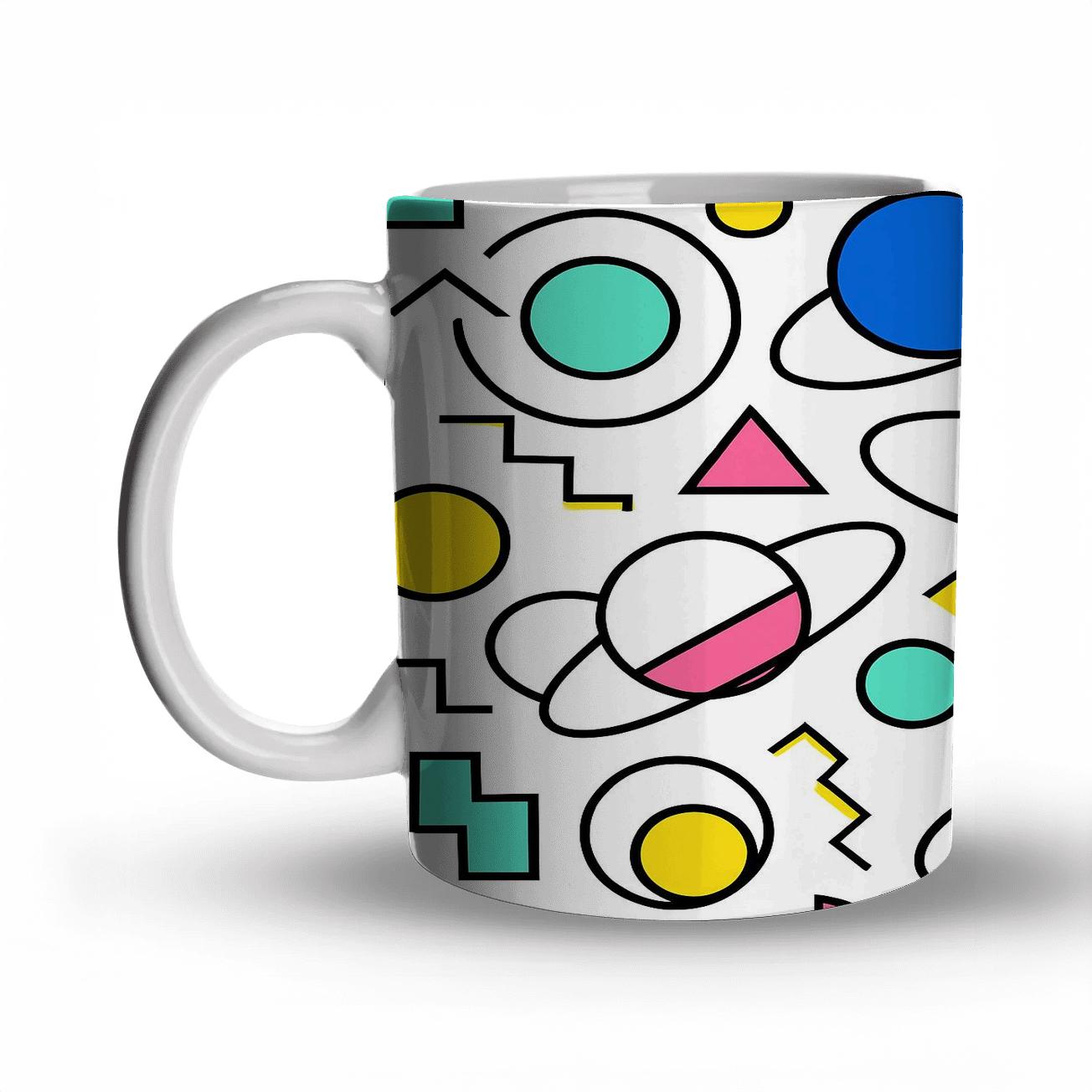 Memphis Bauhaus Orbit Lines gift mugs for occasions