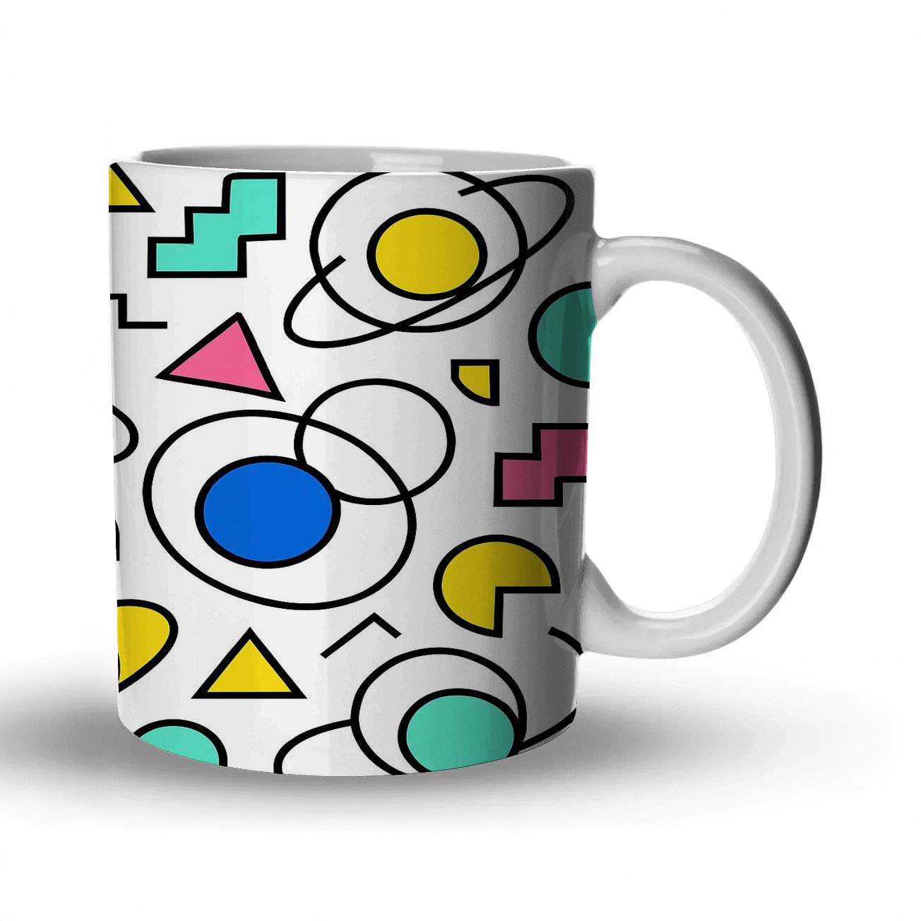 Memphis Bauhaus Orbit Lines gift mugs for occasions