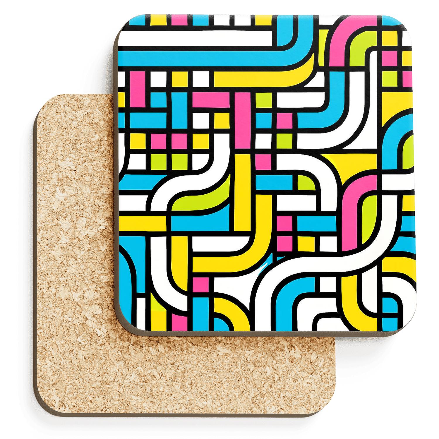 Bauhaus Weaving Workshop Neon Interlace personalized drink coasters