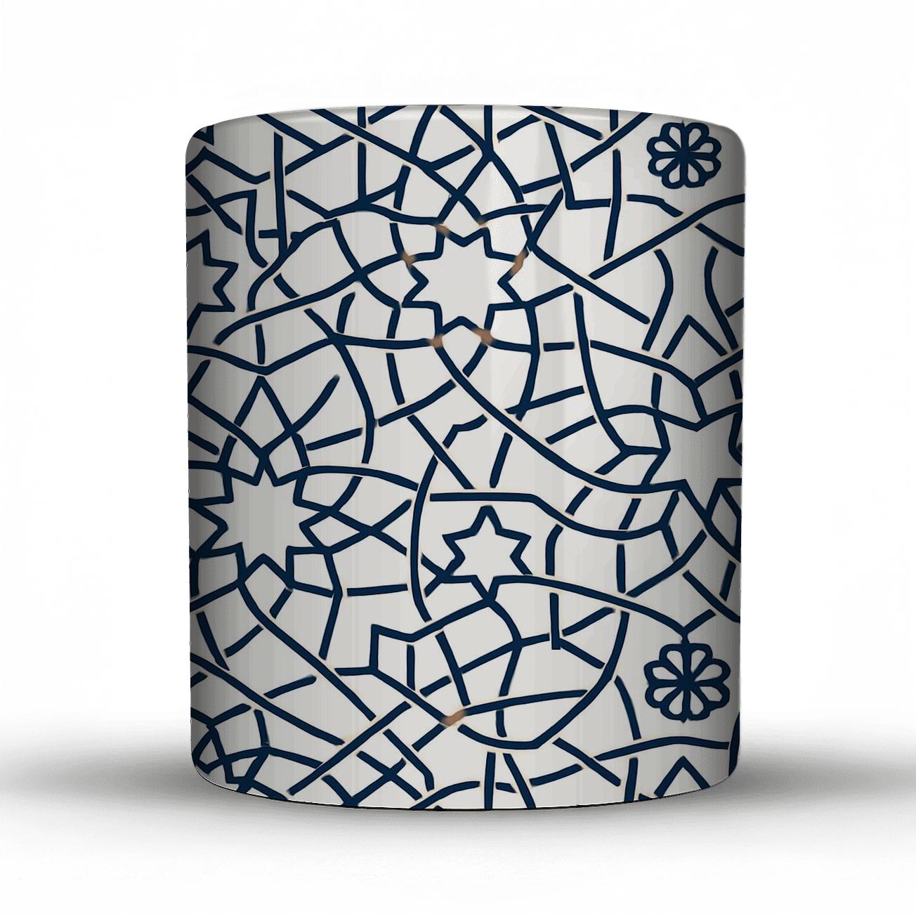 Alhambra Quasicrystal Star Weave decorative mug sets