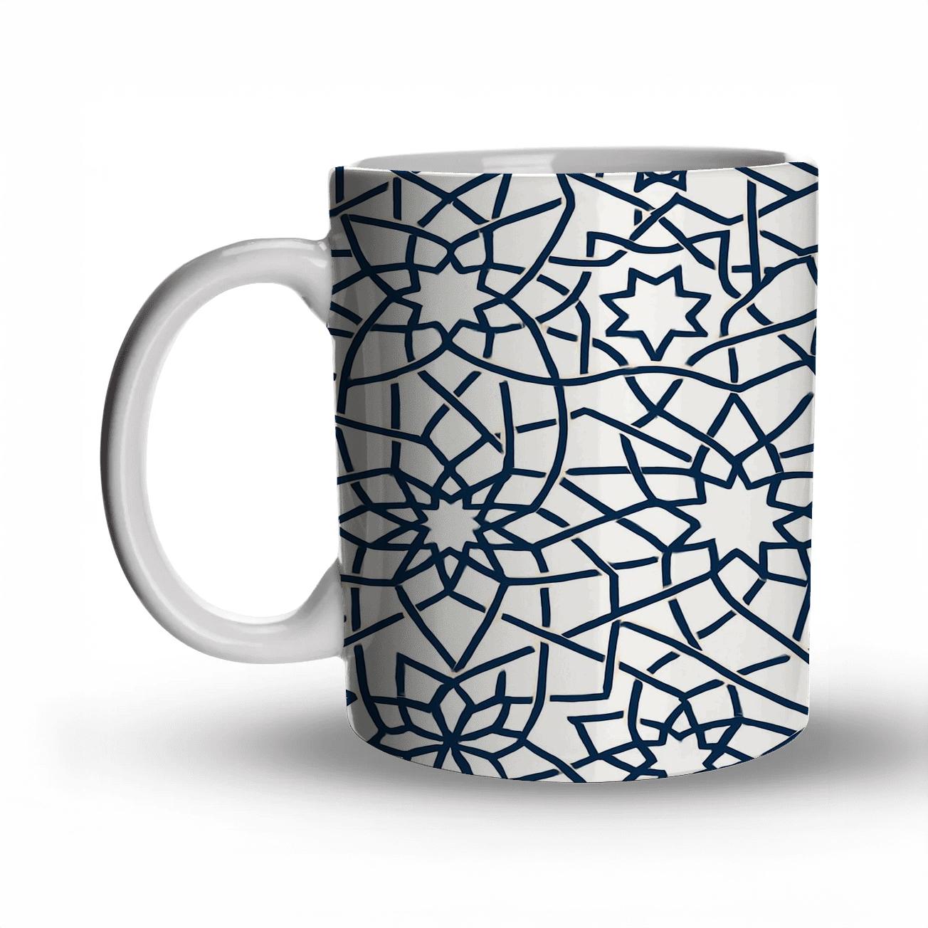 Alhambra Quasicrystal Star Weave decorative mug sets