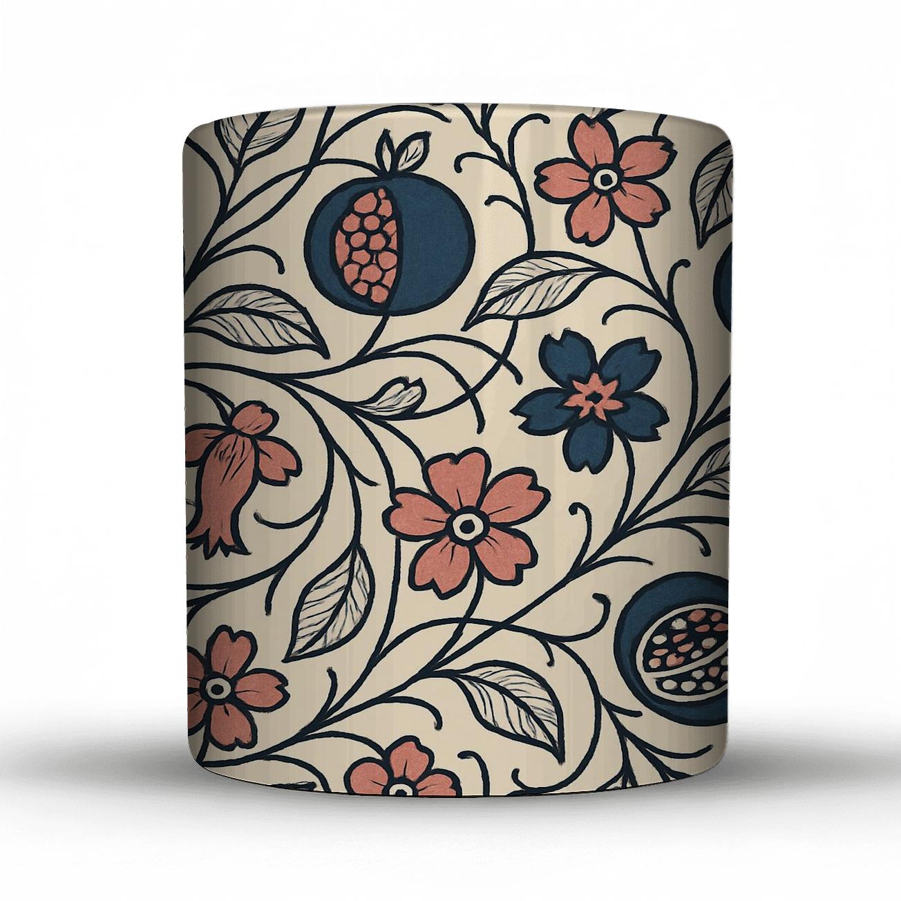 Arts And Crafts Indigo Vine Blockprint premium drinkware mugs