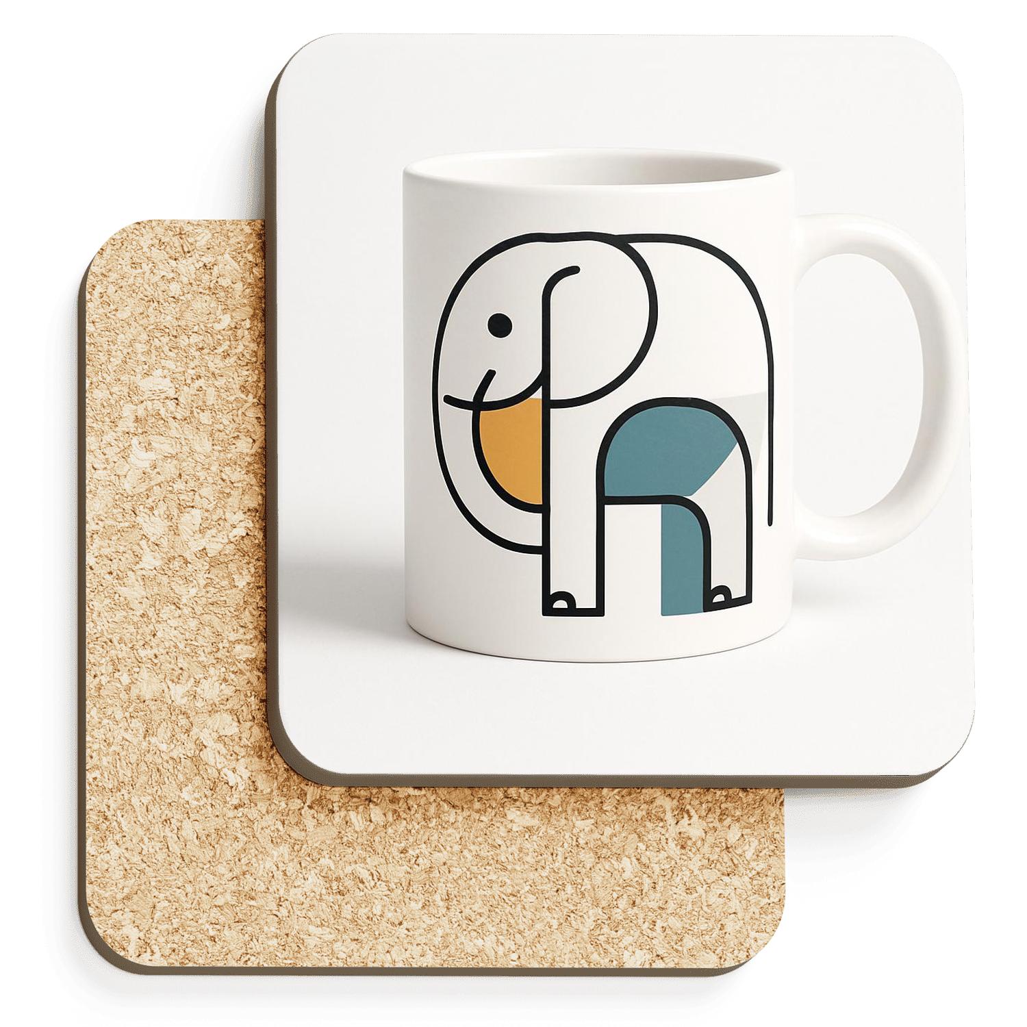 Bauhaus Elephant Modular Line Mug custom engraved coasters