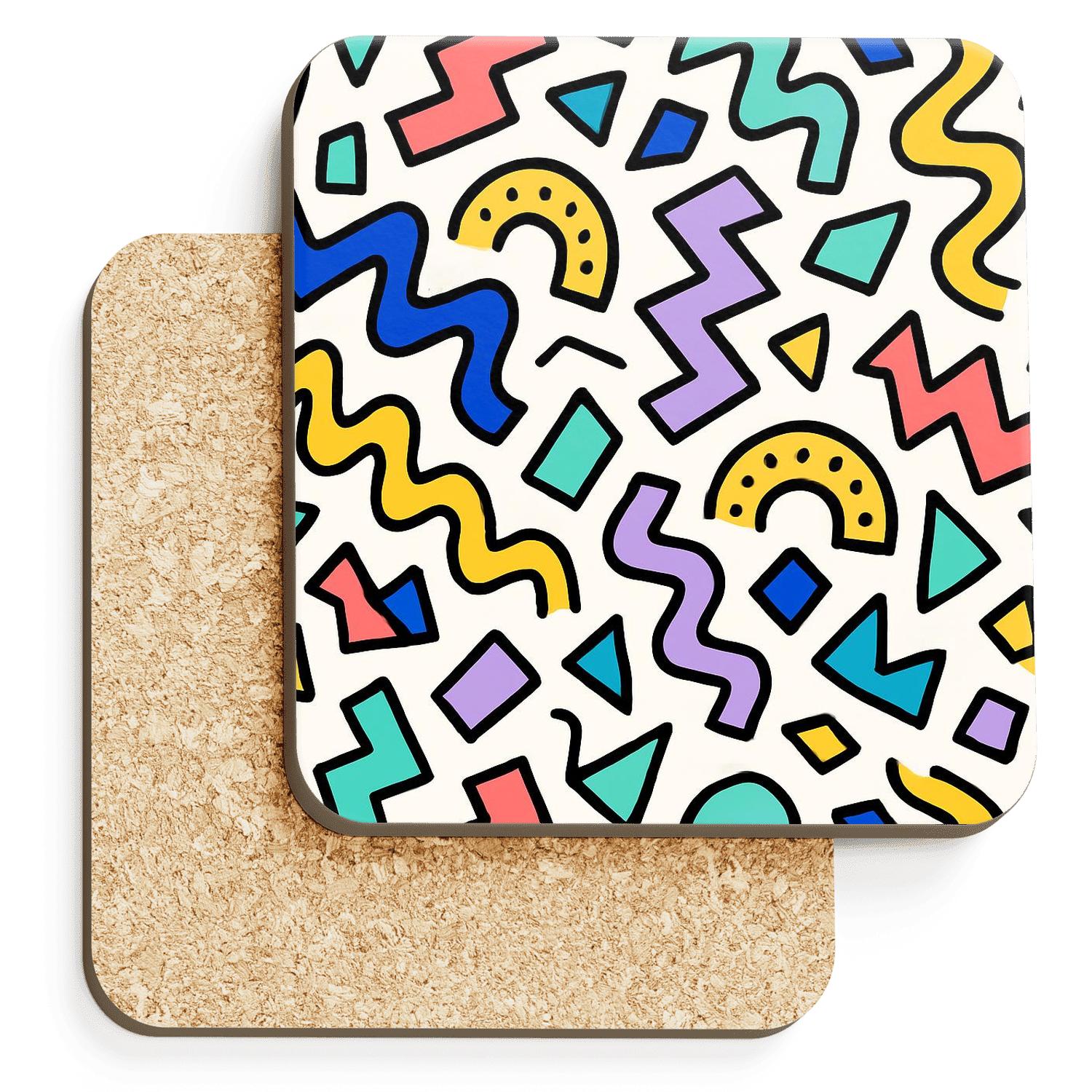 Memphis Milano Street Poster Squiggle Tiles stone coaster collections