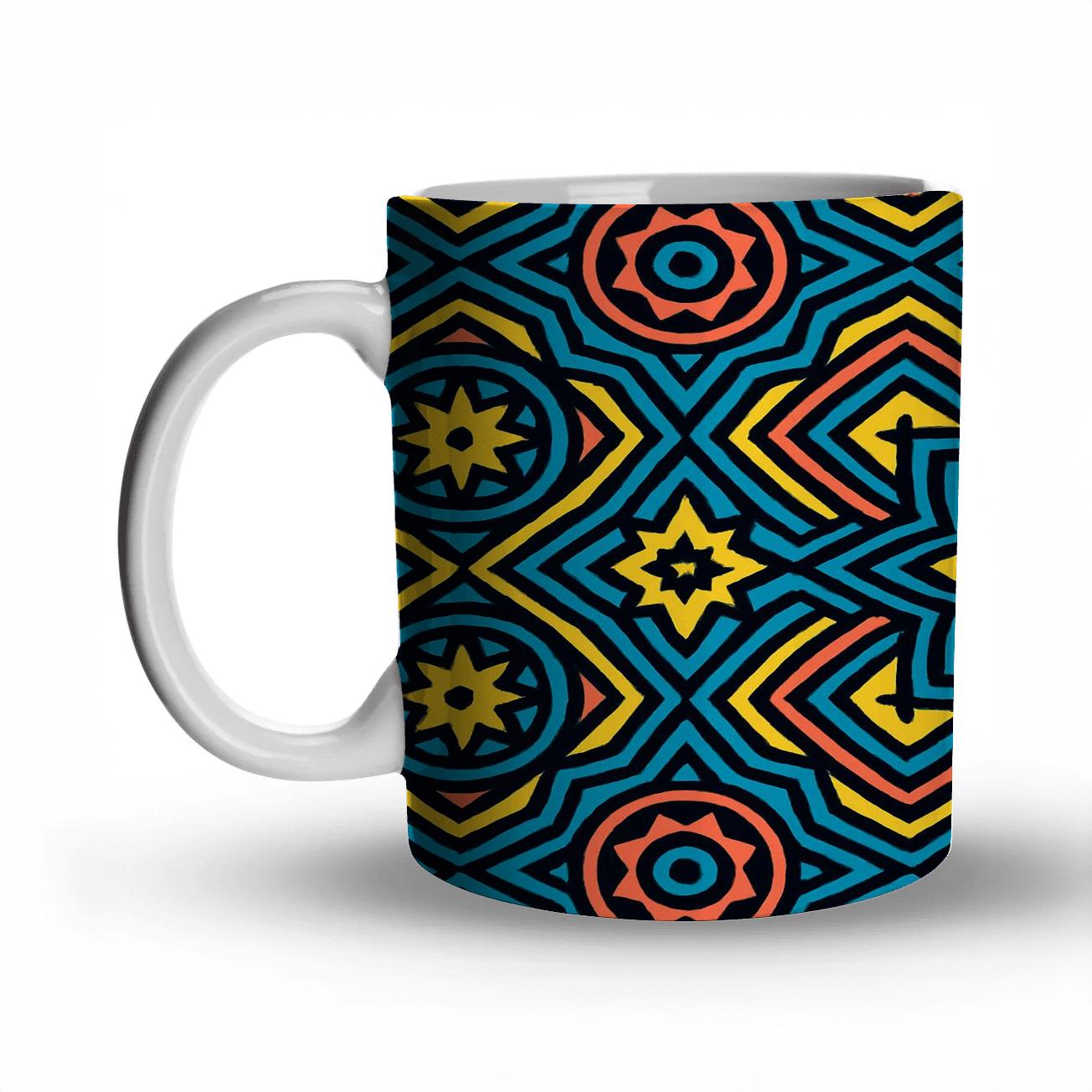 Ultramarine Ajrak Neon Constellation premium drinkware mugs