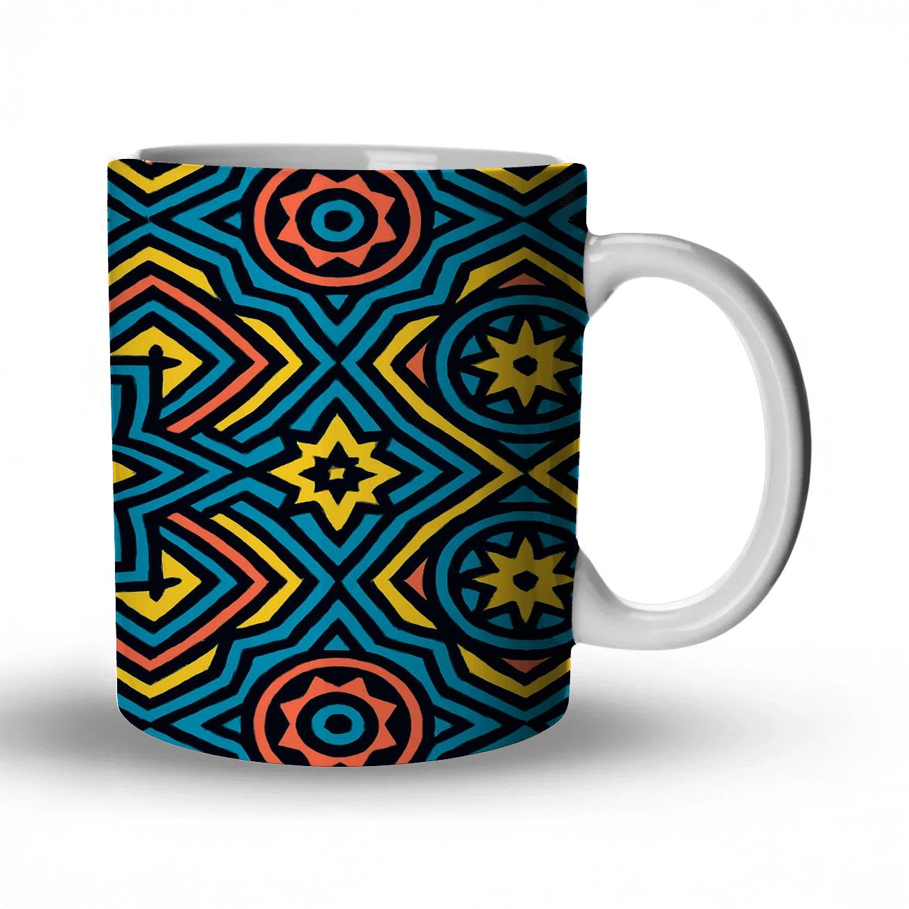 Ultramarine Ajrak Neon Constellation premium drinkware mugs