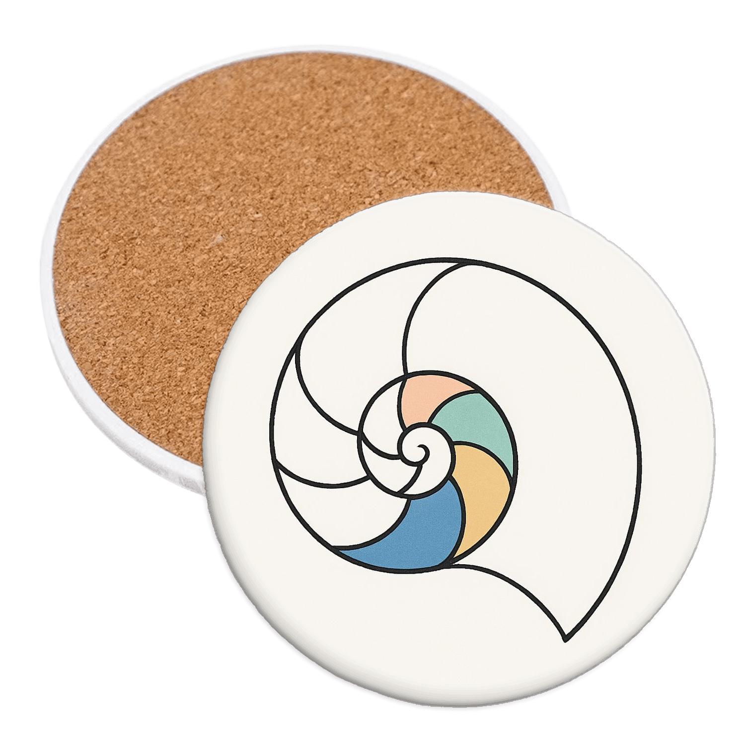 Tidal Geometry Shell Study personalized drink coasters