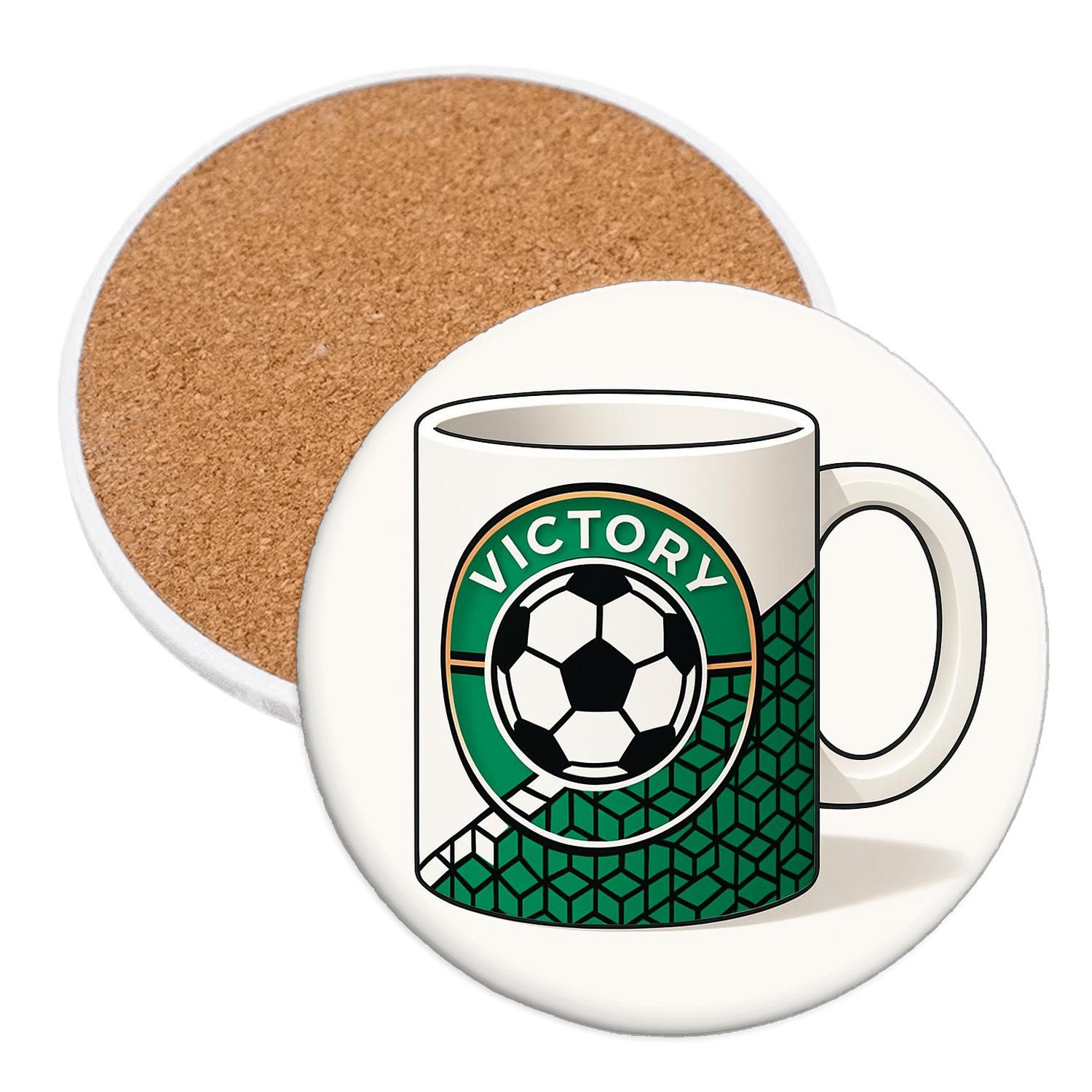 Soccer Pentagons Victory Crest Mug Line Art personalized drink coasters