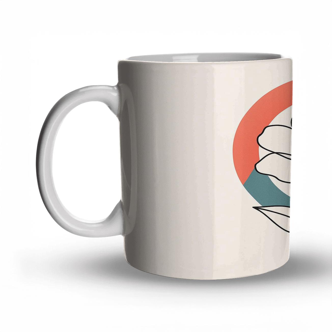 Solar Bloom Contours premium drinkware mugs