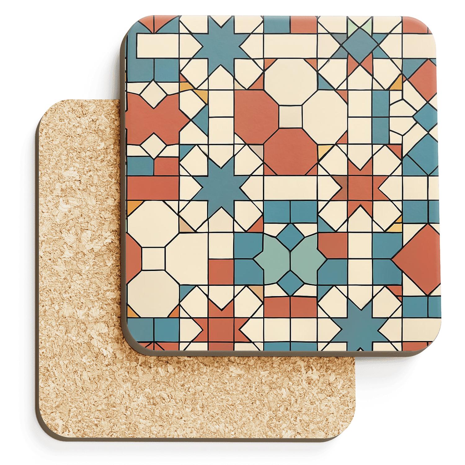 Girih Bauhaus Convergence Lattice personalized drink coasters