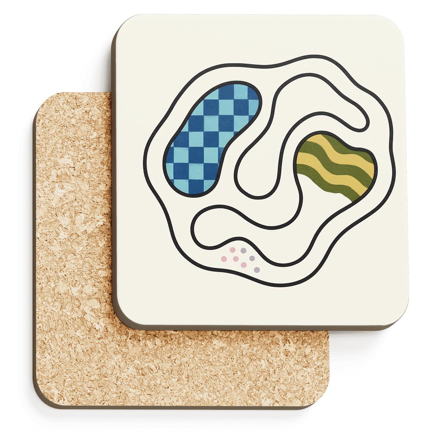 Tessellated Tide Biomorph custom engraved coasters